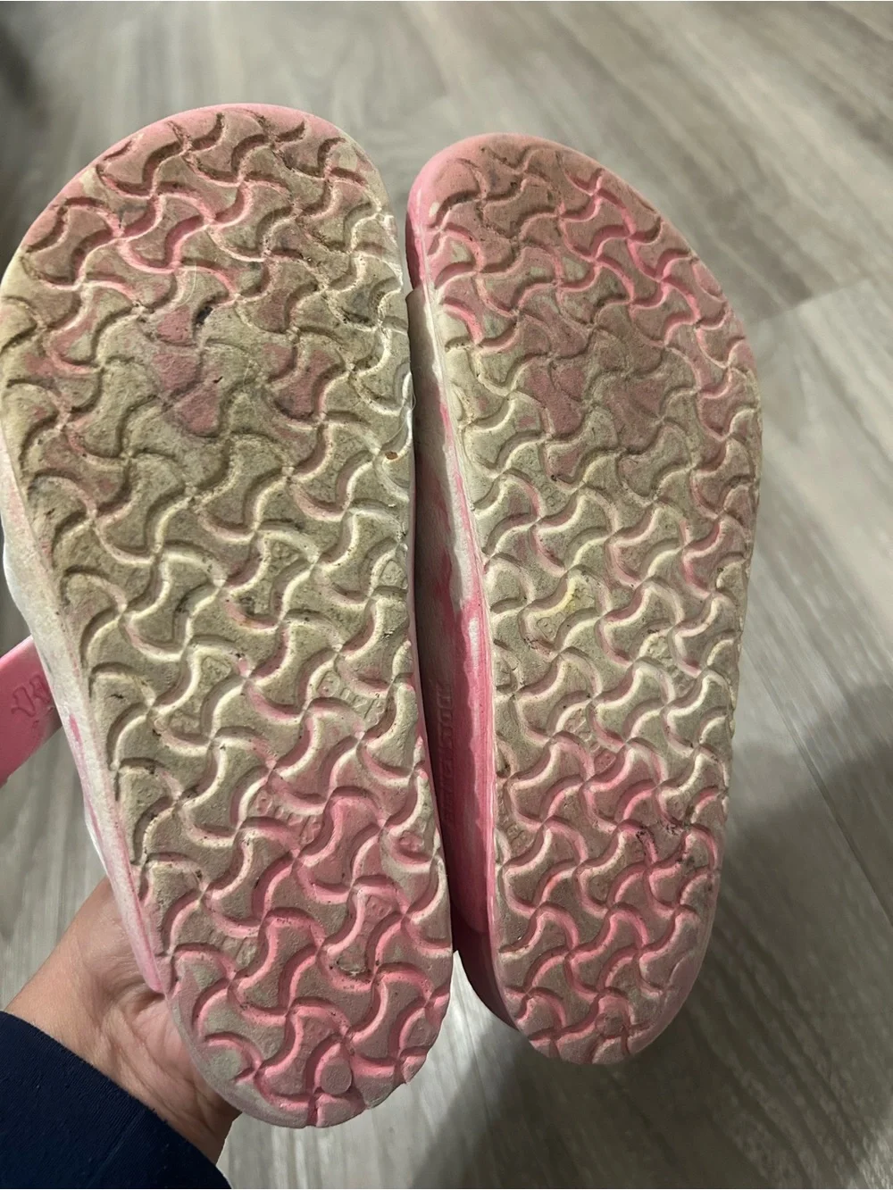 Birkenstock Kids Pink and White Two-Buckle Water Shoes